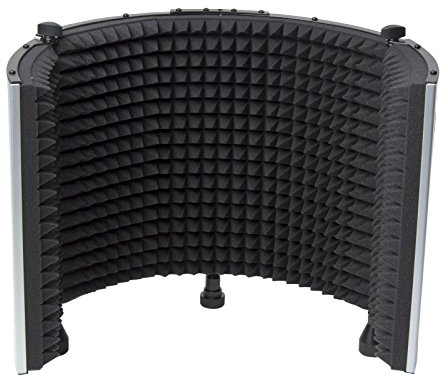 Fame Pro Serie Mic Reflexion Screen Premium, Akustisch Optimierter Reflexion Filter, Schutz vor Übersprechungen, Nebengeräuschen, Faltbar, Einfache Montage, Ideal für Podcasts, Sprachaufnahmen, Mobile