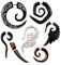 Fly Style 1 Stück Ohrringe Ohrstecker Fake Expander Spirale Ohrdehner Holz, Horn oder Knochen - Natur Schmuck, Modelle:braune geschwungene Horn-Spirale