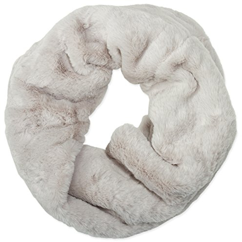 Caspar SC480 warmer eleganter Damen Winter Fell Loop Schal, Farbe:hell grau, Größe:One Size
