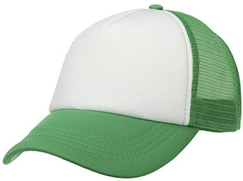 Lipodo 70er Rapper Mesh Cap Damen/Herren - Truckercap aus 100% Polyester - Basecap in Einheitsgröße (55-60 cm) - Grün-Weiß