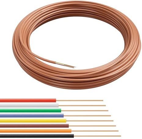 THE CIMPLE CO Thermostat Wire 18/8 - Brown - Solid Copper 18 Gauge, 8 Conductor - CL2 (UL Listed) CMR Riser Rated (CL3) - Residential, Commercial and Industrial Rated - 25 Feet