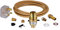 ElekTek Premium UK B22 Lamp Refurbishment Fixing Kit, Solid Brass Safety Switched Bayonet Lampholder, Extensive Fittings Pack, 13A Plug (3A Fuse), Gold Round Braided Fabric 3-Core Lighting Flex Cable