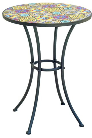 Tavolo Elba per bar e giardini con piano d'appoggio in ceramica 55 centimetri