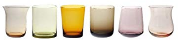 Bitossi Home DISEGUALE Collezione, Set 6 Tumbler Nuance Ambra/Rosa Assortiti
