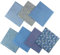 Jukway 7 Stück Baumwollstoff 50 x 50 cm Quadrate Patchwork Stoffe zum Nähen Quilten DIY Dekoration Basteln Handwerken, Reine Baumwolle Stoff Bedruckte Verschiedene Muster Stoffpakete (Blau)