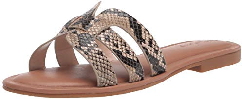Marque Amazon - Monika Sandales Plates à Enfiler pour Femme - Sable - 44 EU