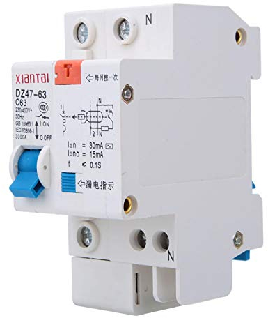 Disjoncteur à courant résiduel 230V-400V 50HZ 60A, disjoncteur à courant résiduel à montage sur rail