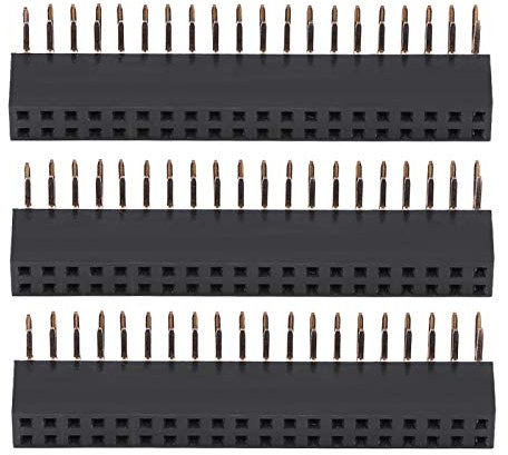 Weibliche Stiftleisten, Stiftleisten 3 Stück 2 x 20 Pins 2,54 mm Pitch Weibliche zweireihige rechtwinklige Stiftleisten für Raspberry Pi