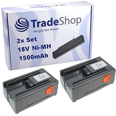 2x Trade-Shop Ni-MH Akku 18V 1500mAh kompatibel mit Gardena 8834-20, 648844 648872 Heckenschere EasyCut 42 Accu (8872) Turbotrimmer SmallCut 300 Accu (8844)