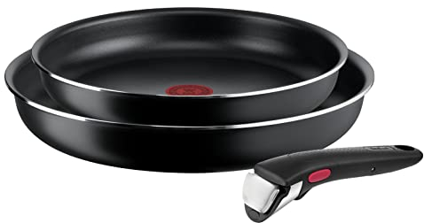 Tefal Ingenio Easy On 3-teiliges Pfannenset abnehmbarer Griff, 24/28 cm, stapelbar, platzsparend, Pfannen mit Antihaftversiegelung, einfache Handhabung und Reinigung, L15993