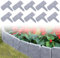 UISEBRT Rasenkante Kunstoff 12,5m Beeteinfassung Gartenzaun Beetumrandungen Steinoptik Randsteine Palisaden Garten Dekorativ Border Blumenbeet, 1 Element (L x H): 25cm x 23cm, Grau