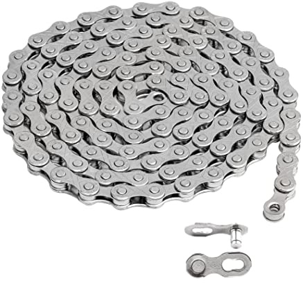 Hycline Fahrradkette, 6/7/8-fach, Fahrradkette, 1/2 x 3/32 Zoll, Spezialstahl für Rennen, Rennen, Radfahren (116 Glieder), Silber