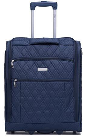 Flight Knight 56x45x25cm easyJet & British Airways Large Carry On Approved & Tested Maximum Size Hand Luggage Case - 2 Wheels - Ultra Lightweight Durable Soft Case Textile Cabin Suitcase