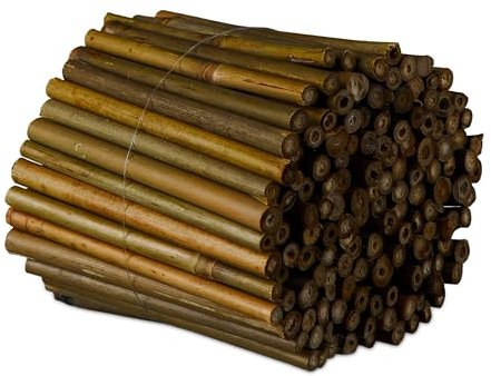 Relaxdays Tuteur pour Plante en Bambou, Lot de 200, 10 cm, Croissance des Plantes, Déco, Tiges Bambou Durable, Naturel