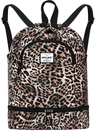 HAWEE Wasserdicht Kordelzug Rucksack mit Innentasche Groß Turnbeutel Kordelzug Tagesrucksack Tunnelzug Tasche Sporttasche Unisex für Frauen Männer Reise Alltag Schule Outdoor Yoga Schwimmen Strand