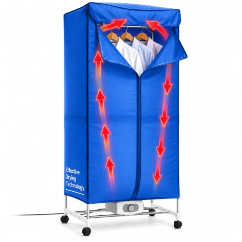 Secadora de Ropa Eléctrica Portátil - Secadora de Aire Caliente - Armario Térmico de Triple Altura de 25 Kg - Esterilización Antibacteriana - Temporizador -1000W