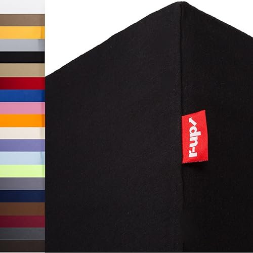 r-up Beste Spannbettlaken VE 200x220-220x240 bis 35cm Höhe viele Farben 95% Baumwolle / 5% Elastan 230g/m² Oeko-TEX stressfrei auch für hohe Matratzen (schwarz)
