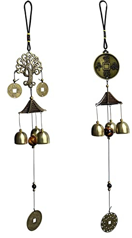 Fayemint 2 Pezzi Campana Della Benedizione, Campanelli Fengshui, Campana Eolici Fengshui, per Finestre Interne, Giardini, Balconi (Stile Albero della Fortuna Casuale)