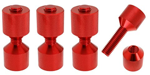 1-1/8 Two Hole Flange Alignment Pin Set with Anodized Oxide Black Finish, 4 PCS Red