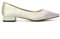 ESSEX GLAM Womens Low Heel Bridal Shoes Ladies Slip On Pointed Toe Flats Wedding Evening Party Ivory Satin Pumps Size 5