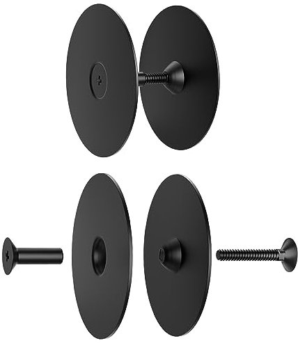 Kscjdg Door Hole Cover Plate, 2-5/8 Round Deadbolt Cover, Door Knob Hole Cover, Black (2 Pack)
