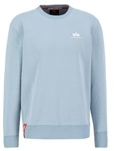 Alpha Industries Basic Sweater Small Logo Sweatshirt for Men Greyblue