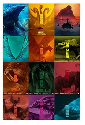 GUyfam Godzilla Vs King Kong Filmposter 29 Leinwand Poster Schlafzimmer Dekor Sport Landschaft Büro Zimmer Dekor Geschenk 30 x 45 cm