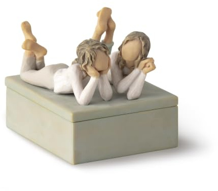 Willow Tree Forever Friends, Always by my side, Family Memories, Best friends, Sisters, Sculpted Hand-Painted Decorative Table Top Jewelry Keepsake Box, 28254