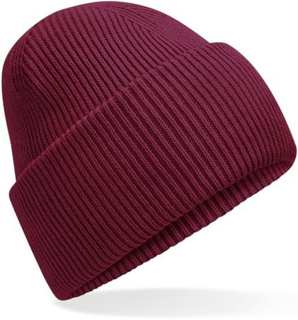 Hatstar Warme Damen Beanie Mütze | Herren Grobstrick Wintermütze | Wollmütze Strickmütze | Unisex für Damen und Herren | Weich und Dick (Burgund)