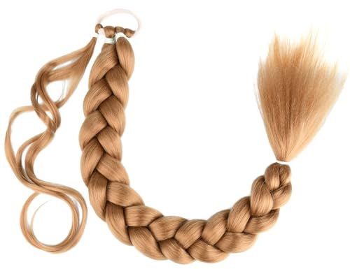 Gledola Lange Geflochtene Pferdeschwanz Verlängerung 30 Zoll Pre Stretched Flechten Haar Extensions DIY Geflochtene Pferdeschwanz Synthetische Haar Stück (Erdbeerblond, 30 Zoll)