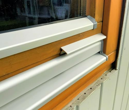 Wetterschenkel Aluminium Holzfenster Regenschutz Alu Fenster Profil Y Abdeckung (Weiß RAL 9016, 100 cm)