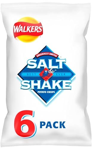 Generic Walkers Salt & Shake Multipack Crisps 6x24g | Premium product | Suitable for vegetarians | Multipack crisps for lunch and snacking.