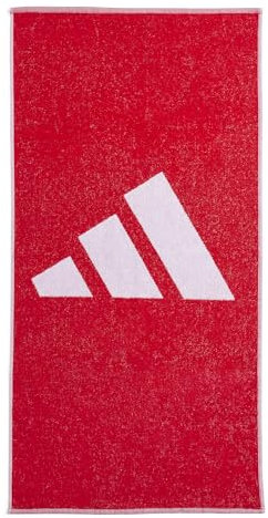 adidas Unisex Brand Stripes Towel, Pure Ruby, One Size