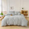 Ruccit Parure de lit 3 pièces avec housse de couette à carreaux 100 % coton lavé avec fermeture éclair et attaches de coin, douce et respirante, motif vichy vert pour lit double