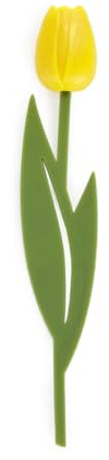 Balvi, Lesezeichen Tulip Farbe Gelb Buchzeichen in Form einer farbigen Tulpe, dünn mit biegbarem Stie