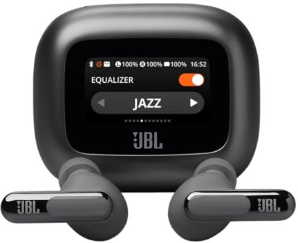 JBL Live Beam 3 - True Wireless Noise-Cancelling Stick-Closed Earbuds, 48Hrs Total Playback, Wireless Charging, 6 Mics for Perfect Calls, Multi-Point Connection, IP55 Waterproof and dustproof (Black)