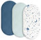 Gllquen Baby Musselin-Bettlaken, 3er-Pack, atmungsaktiv, elastisch, gemütlich, Baumwolle, Stubenwagen-Matratzenauflage für Babys, Jungen, Mädchen, passend für Sanduhren, oval, rechteckig, 83,8 x 43,2
