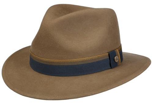 LIERYS Traveller Wollhut Herren Winter Filzhut Wasserabweisend Camel L (58-59 cm)