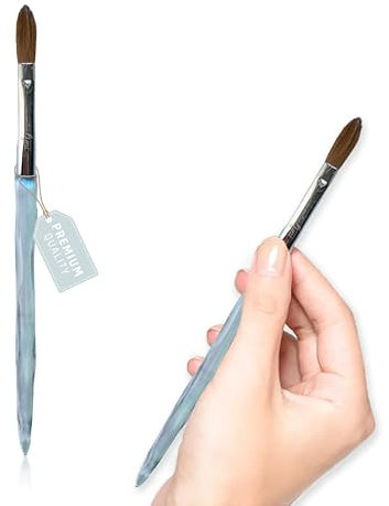 Lynis-Nailshop.de Pinceau acrylique taille 8 en cheveux naturels Kolinsky pour ongles en acrylique, pinceau martre rouge de qualité supérieure pour un modelage précis des ongles avec poudre acrylique