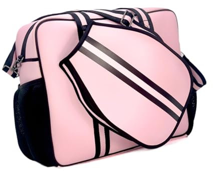Oshhni Sac de Pickleball, Sac fourre-Tout de Pickleball, Sac de Transport de Raquette, Sac de Sport Multifonctionnel, Sac à bandoulière pour pagaie de, Rose et Noir