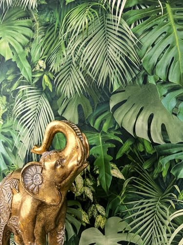 NEWROOM Tapete Grün Vliestapete Dschungel - Mustertapete Modern Dunkelgrün Hellgrün Palmen Blätter Blumentapete Tropisch Dschungeltapete Regenwald inkl. Tapezier-Ratgeber