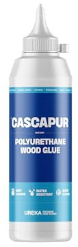 Cascapur Fast Cure D4 Waterproof PU Adhesive Glue, Bonds in 10 Minutes, Gap Filling, Bonds Tropical Hardwood, Modified Timber, Joinery, and Marine Applications – 250ml.