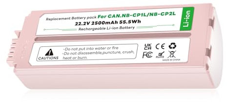 OHZHAO 2500mAh Akku mit hoher Kapazität NB-CP2L NB-CP1L für Canon Fotodrucker Selphy CP1500, CP1300, CP1200, CP910, CP900, CP820, CP810, CP800, CP520, CP510, CP500, CP100-Pink