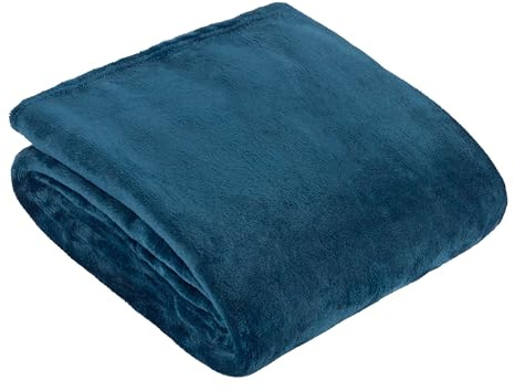 furn. Harrow Fleece Überwurf – seidig weiche leichte Flanelldecke für Bett oder Sofa (Mitternacht – 140x180cm)