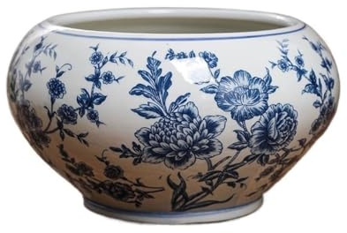 ATREDESES Blumentöpfe im chinesischen Stil, Haus, Wohnzimmer, grüne Pflanze, Blauer Und Weißer Porzellan-Blumentopf, Balkon, Orchideen-Blumentopf Für Zimmerpflanzen