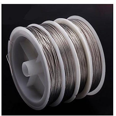 CFY652 Fil de Peche Ligne de Fil d'acier Inoxydable de pêche de 10M Trace de 7 brins avec Le Fil de revêtement Leader Fil de Pêche(0.50mm)