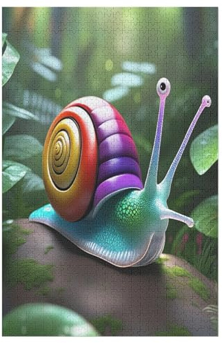 Süße Schnecke Holzpuzzle 1000 Teile Klassische Puzzles Erwachsene Kinder Puzzle DIY Kit Holzspielzeug Einzigartiges Geschenk 78×53cm