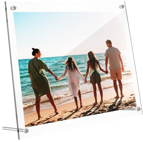 AHANDMAKER Transparenter Acrylrahmen A4 Bilderrahmen Doppelseitiger Display Fotoblock Für Gemälde Foto Büro Wanddekoration Urlaub Geschenk Kunst Ausstellung Home Decor