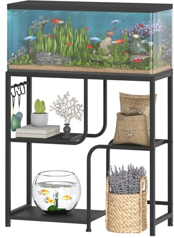 HOOBRO 76-Liter Aquarium Unterschrank, Aquariumständer, Fischtank Schrank, Aquarienschrank, Aquariumregal, Aquarium Tisch, Fischtankständer für Wohnzimmer, Flur, Schlafzimmer, Schwarz EBB74FT01