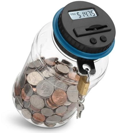 Milisten Hucha Digital con Contador LCD, Alcancía Electrónica con Candado, Caja de Ahorro para Monedas, Diseño Creativo en Plástico Resistente para Regalo